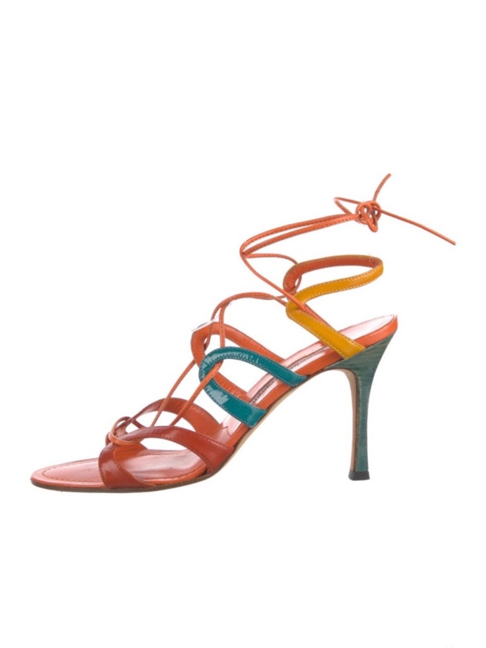 Manolo Blahnik Multicolor Strappy High Heel Sandal - Women's